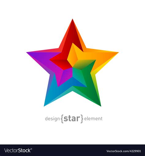 Abstract Impossible Colorful Star Design Element Vector Image