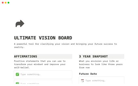 Ultimate Vision Board Notion Template