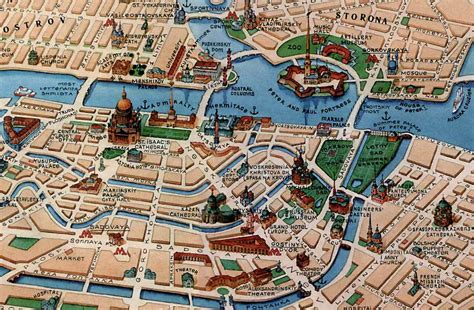 Map shows major landmarks, tourist places, roads, rails, airports, hotels, educational institutes. Museen und Gedenkstätten von St. Petersburg historische ...