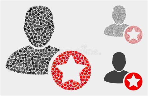 Star Favourites Person Icon Collages Of Squares And Circles Stock