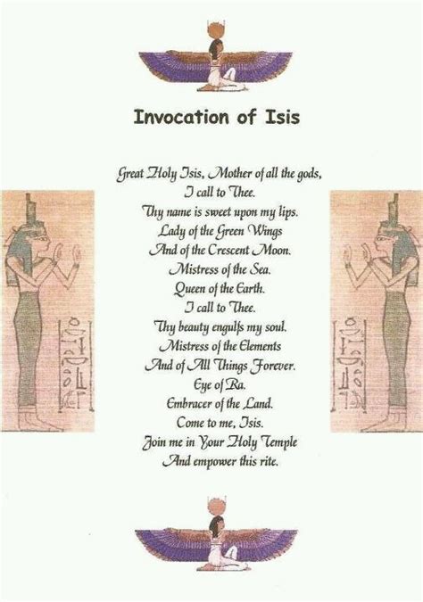 Invocation Of Isis Invocation Of A Goddess Isis Goddess Egyptian