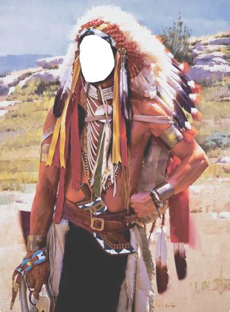 Face effects. Red indian