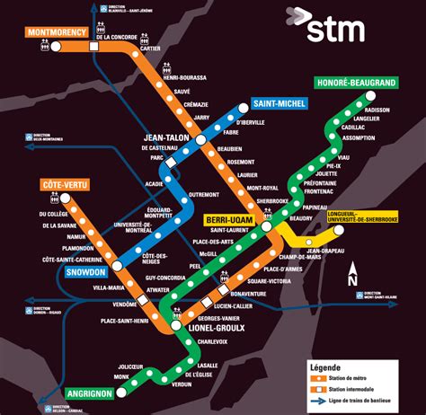 Carte Du Metro De Montreal