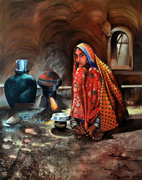 Buy Village Life Painting With Acrylic On Canvas By Ganga Maharana