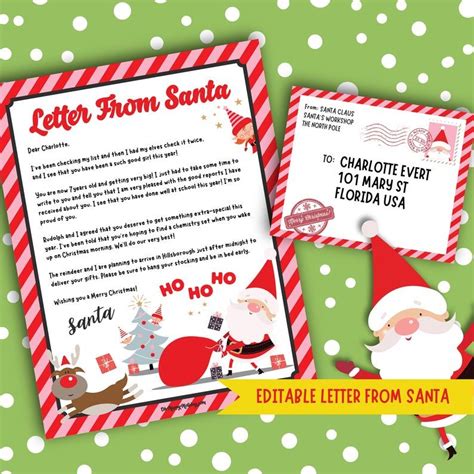 Editable Santa Letter Template
