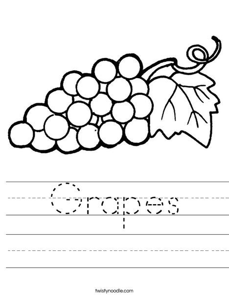 Grapes coloring pages can be useful for teachers and parents who cares about kids development you know all advantages of coloring pages. Grapes Worksheet - Twisty Noodle