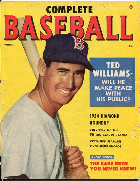 Lot Detail Winter 1954 Complete Baseball Magazine Ted Williams On The