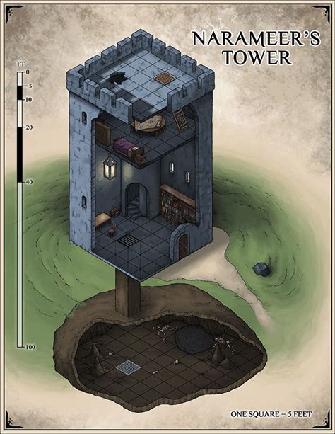 Dungeon Tower Battlemap Map Dnd Dandd Dungeons And Dragons Homebrew