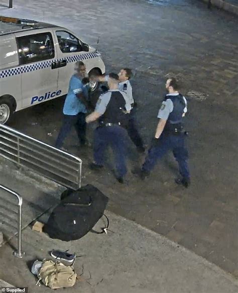 Exclusive Confronting Video Shows Cop Bashing An Aboriginal Man On The Steps Of One Of