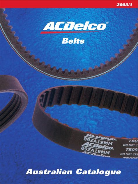 Catalogue Acdelco Belts Belt Mechanical Wheeled Vehicles