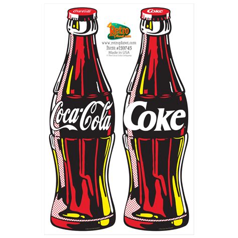 Coca Cola Coke 2 Bottles Vinyl Sticker Sheet Pop Art 2 Laptop Car