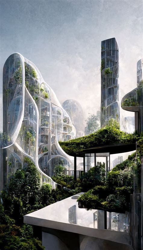 Biophilic Urban Design Architecture Futuristic Cinematic Render