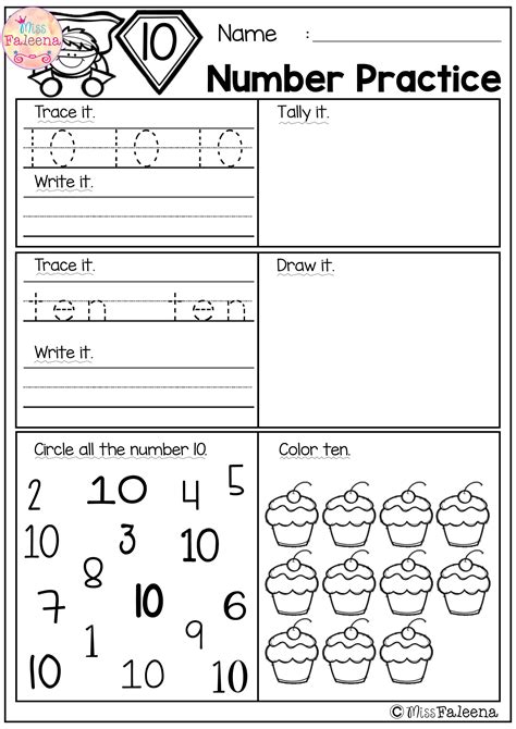 Math Worksheets For Kindergarten Numbers 1-20