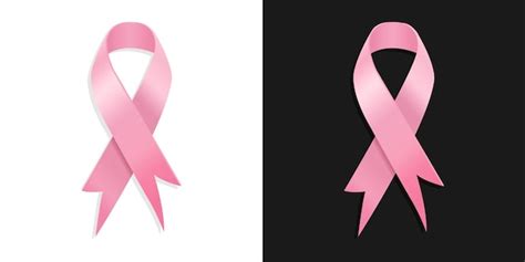 Lazo rosa para campañas de concientización sobre el cáncer de mama Vector Premium