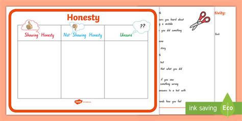 Honesty Worksheet Worksheet Teacher Made Honesty Worksheets And