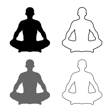 Man In Pose Lotus Yoga Pose Meditation Position Silhouette Asana Icon