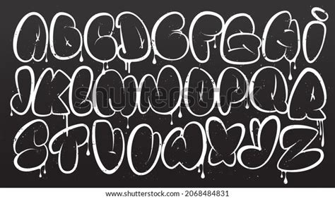 Graffiti Alphabet Bubble Graffiti Letters Outline Stock Vector Royalty