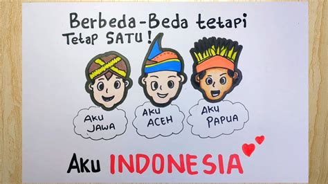 Cara Menggambar Poster Keberagaman Indonesia Poster Bhineka Tunggal
