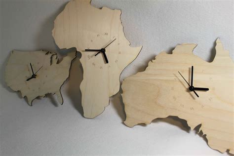 Custom Unique Bespoke South African Shaped Clock Map Wooden Etsy
