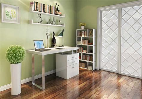 Powder white or mirror polished legs. Modern White Gloss Office desk SJ18 | Desks