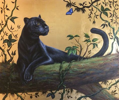 Butterfly And Panther Painting Original Animal Painting Animal