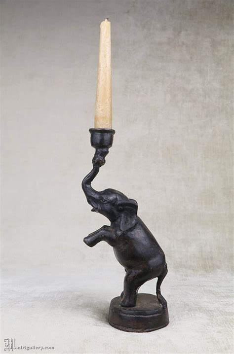 Elephant Candlestick Figural Animal Candle Stick Holder Tall Etsy