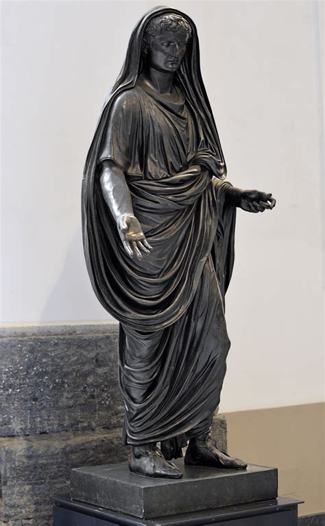 Statue Of The Emperor Tiberius In Toga Naples National Archaeological