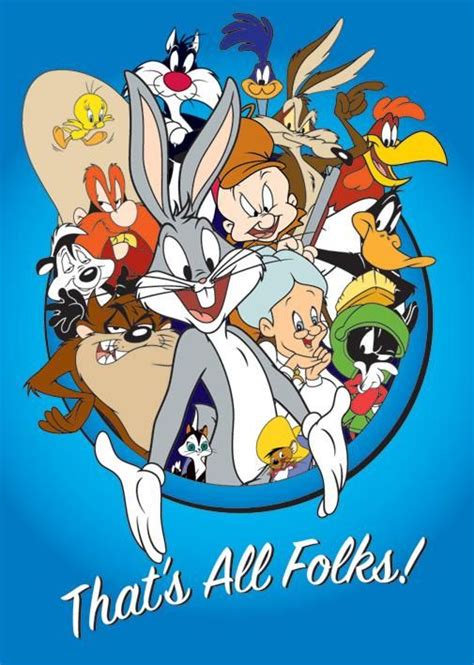 Home Looney Tunes That S All Folks Poster Classic Cartoon