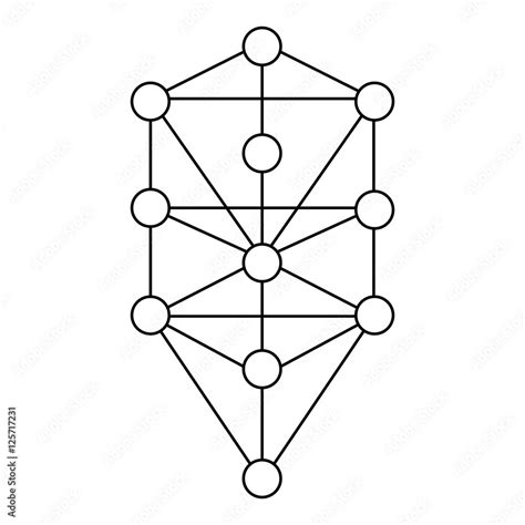 The Kabbalah Tree Of Life Vector Icon Symbol Design Illustration
