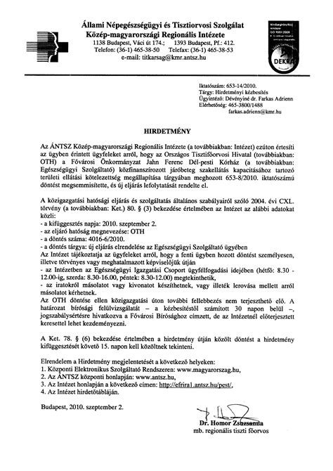 13 hónapja a jahn ferenc kórházban hat sebész mondott fel, a vezetőség szerint ez nem hátráltatja az ellátást. TEK HIRDETMÉNY