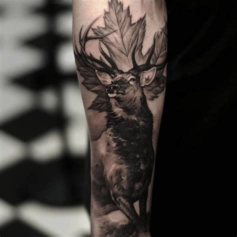 Applique corner deer fully body silhouette cuttable svg. 40 Beautiful and Inspiring Deer Tattoo Designs ...