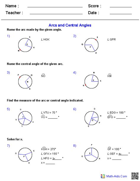 Https://tommynaija.com/worksheet/circles Angles And Arcs Worksheet