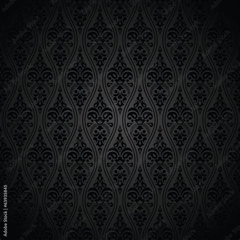 Seamless Royal Black Wallpaper Vector De Stock Adobe Stock