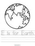 E is for Earth Coloring Page - Twisty Noodle