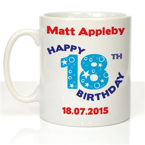 Some 18th birthday gifts from parents ideas that will bring it all together perfectly: Mens Personalised Happy 18th Birthday Mug Gift For Son Nephew Boyfriend Grandson | eBay