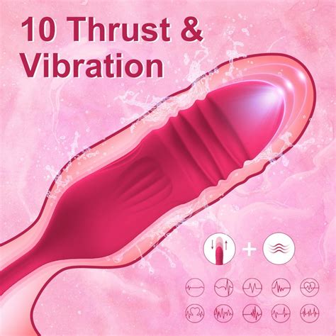 Female Vibrating Telescopic Teasing Stimulation Licking Rose Sex Toy With Tongue Vibrator For