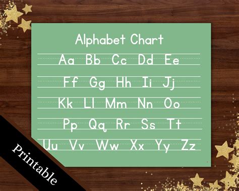 Chalkboard Green Alphabet Chart Printable Abc Chart Alphabet Chart
