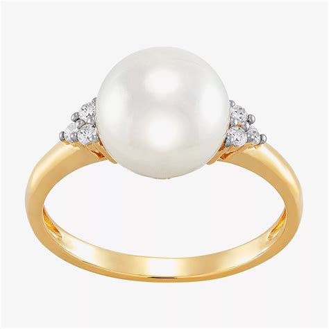 Certified Sofia™ Cultured Freshwater Pearl And Lab Created White Sapphire