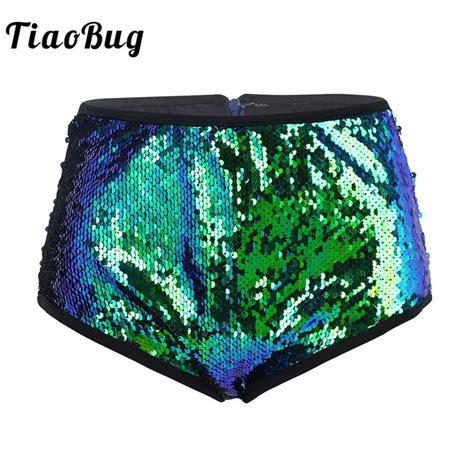 Tiaobug Women Shiny Faux Leather Low Waist Dance Hot Sexy Shorts Club