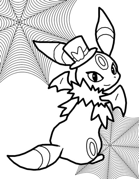 Desenhos De Pokémon Umbreon De Halloween Para Colorir E Imprimir