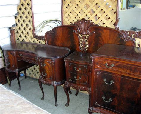 Links in left hand menu for bedside tables, cabinets, chest of drawers, dressing tables, washstands, screens, wardrobes etc. Antique Mahogany Bedroom Set - 8 Matching Pieces - 1920s ...