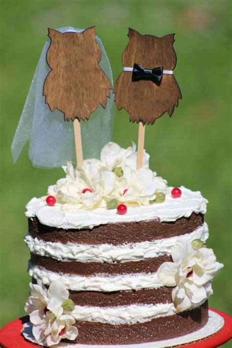 Owl Wedding Cake Topper Mr And Mrs Rustic Country Chic Wedding Etsy