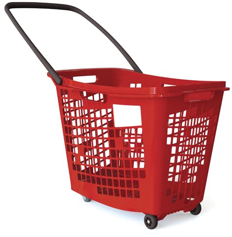 Trolley Shopping Basket Red 55 Litre 7 Pack Plastic Shopping Baskets