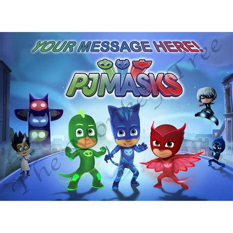 Pj Masks A4 Edible Cake Image Topper Can Be Personalised The