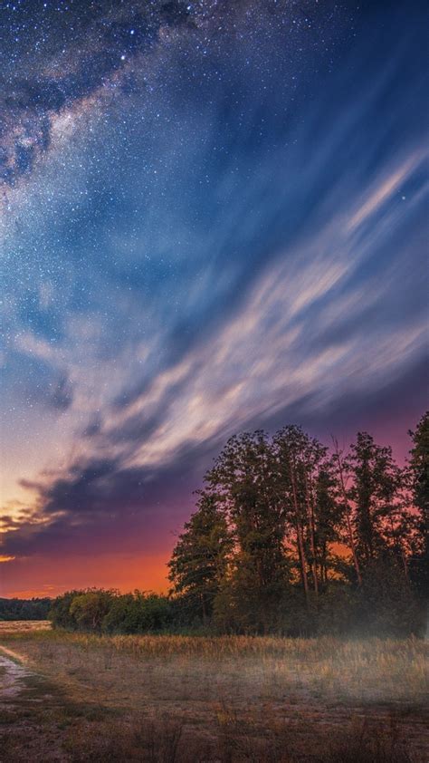 Download 720x1280 Wallpaper Milky Way Clouds Night Sky