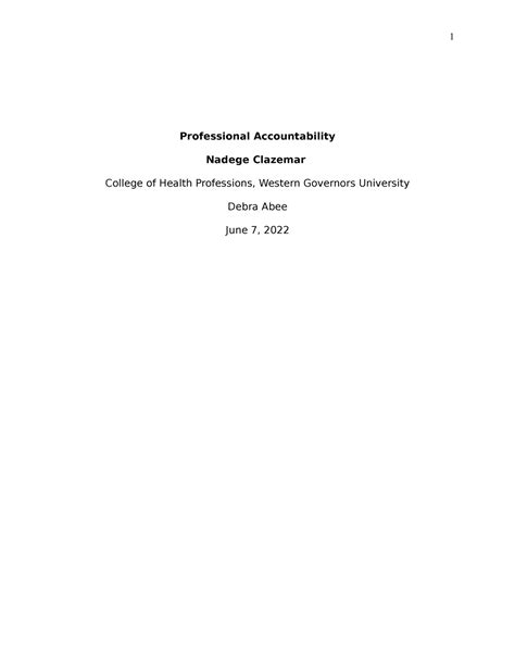 C304 Task 1 Final Professional Accountability C 304 Wgu Studocu
