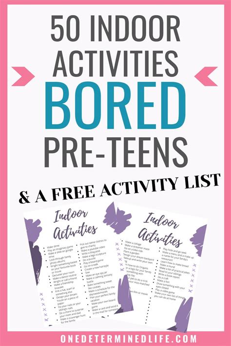 50 indoor activities for bored pre-teens | Indoor ...