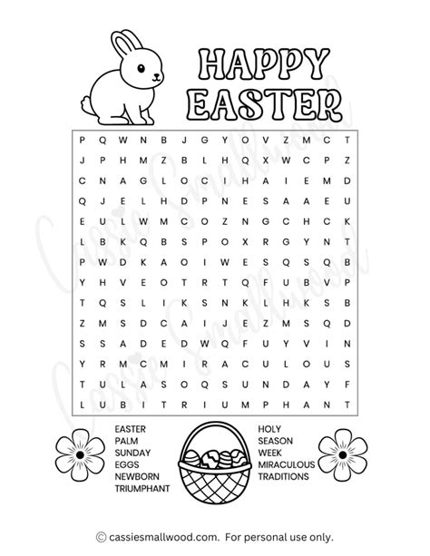 7 Fun Easter Word Search Printables Free Cassie Smallwood