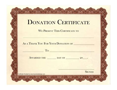 Donation Certificate Template Great Sample Templates