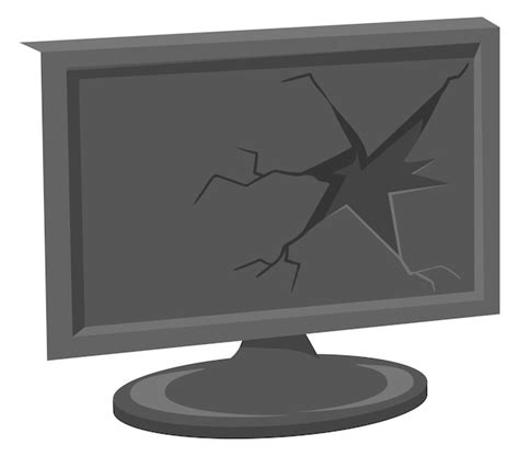 Premium Vector Broken Tv With Shuttered Screen Electronic Garbage